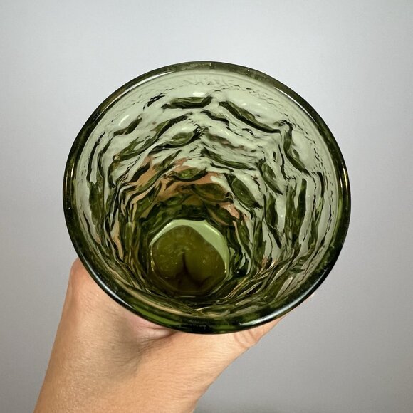 3 Vintage Anchor Hocking Lido Milano Small Juice Glasses Avocado Green 4” - Picture 6 of 6